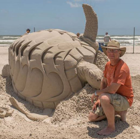 Sea Turtle Sand Sculpture by Todd Pangborn