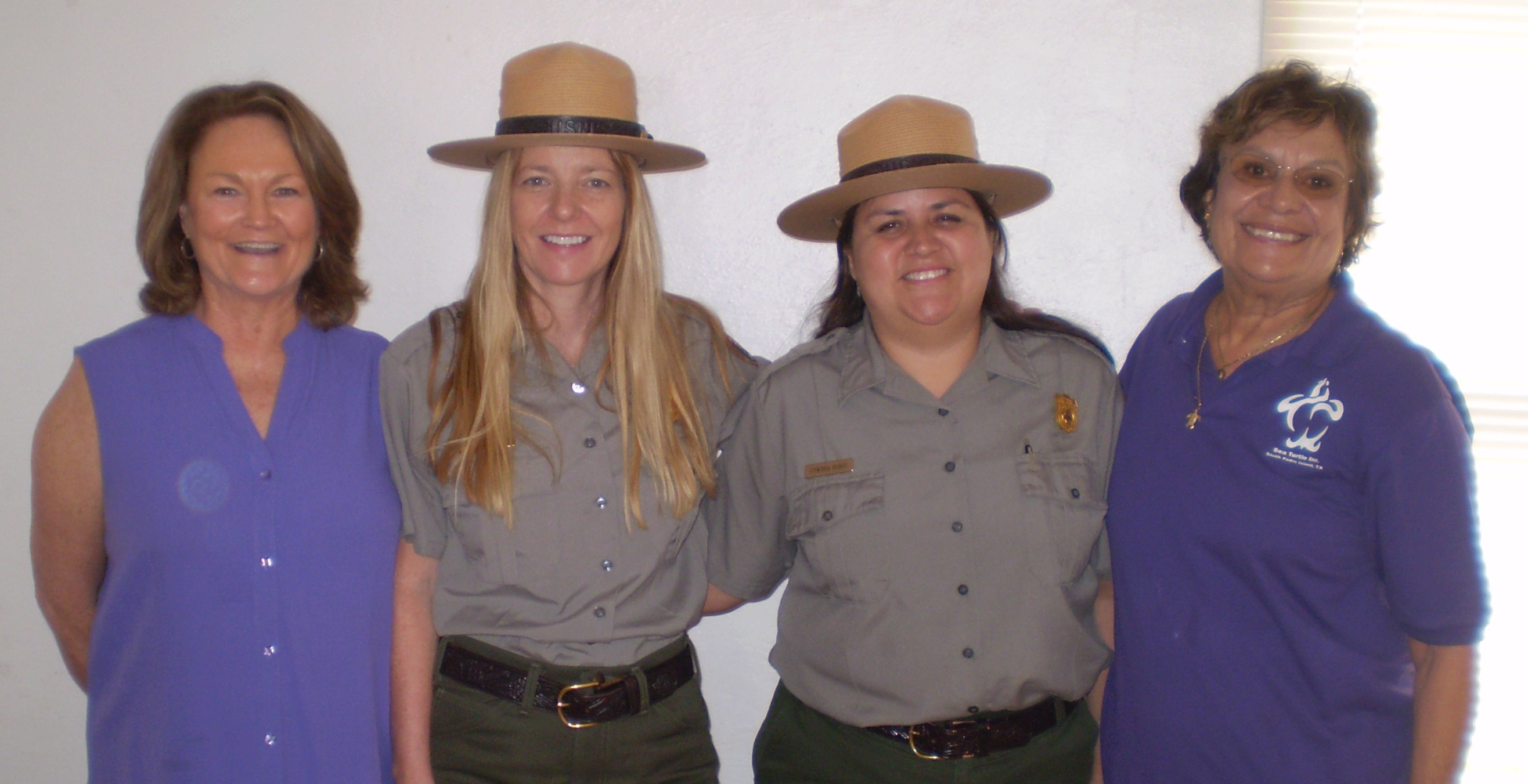 Donna Shaver and Cynthia Rubio with Patti Pitcock and Mary Ann Tous at 2009 Turtle Patrol Training
