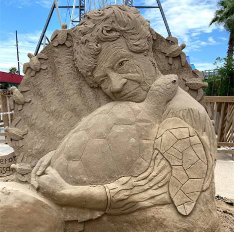 Sand Sculpture of Ila Loetscher by Abe Waterman